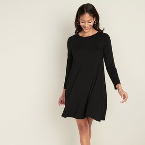 Brand New Old Navy Black Jersey-Knit Swing Dress